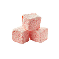 Three stacked Turkish delight cubes