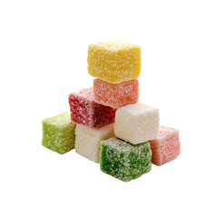 Stack of cube shaped Turkish delight candies