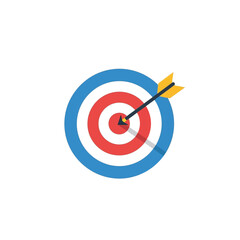 Target and Arrow Hitting the Bullseye