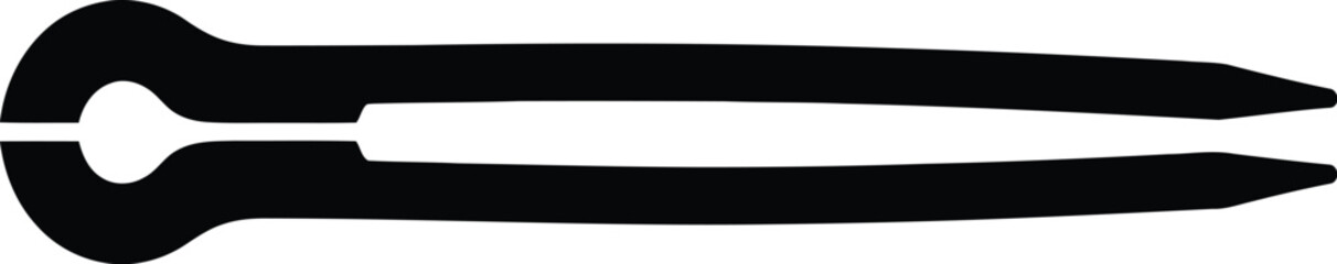 A pair of blacksmith tongs black silhouettes on white background