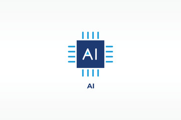 AI vector, icon or logo sign isolated symbol illustration