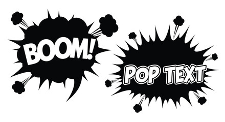Comic book explosion speech bubble with text and dynamic burst effect © mst