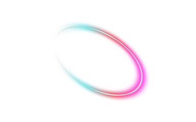 Futuristic neon liquid oval shape, modern flowing gradient design, white background