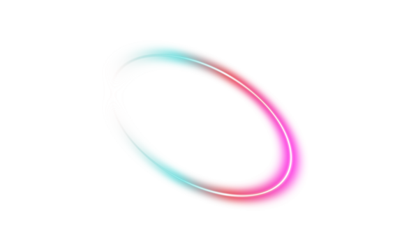 Futuristic neon liquid oval shape, modern flowing gradient design, white background