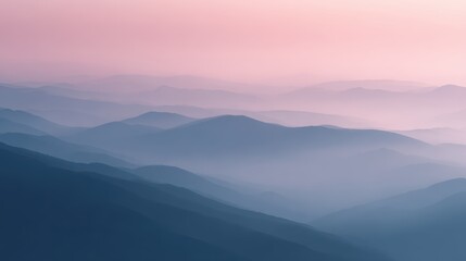 Fototapeta premium mountain landscape with sunrise and misty valleys, macro detail, pastel tones, premium look, controlled studio lighting, minimal composition, brand-safe, no logos