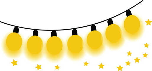 String of Illuminated Bulb: A string of glowing bulbs casts a warm and inviting light.