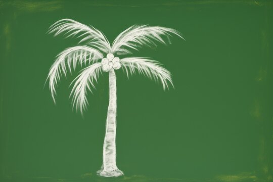 Palm tree green sketch plant.