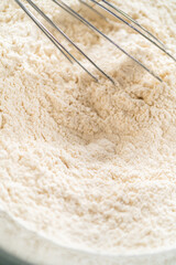 Close-Up of Whisk Blending Cookie Dough Flour