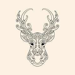 Deer silhouette logo design vector illustration