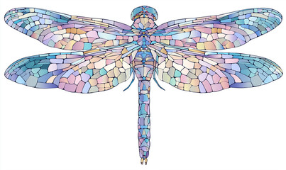 Stained Glass Dragonfly Illustration