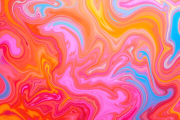 A bright abstract fluid swirl artwork featuring bold pink, orange, yellow, and blue tones. Perfect for modern design, backgrounds, and creative digital projects.