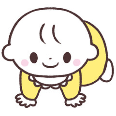 四つん這いの赤ちゃんのイラスト