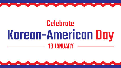 Korean American Day banner design in clean and modern style on white background, perfect for cultural celebration posts