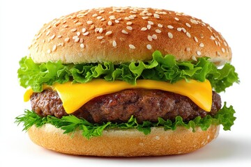 Classic cheeseburger, isolated