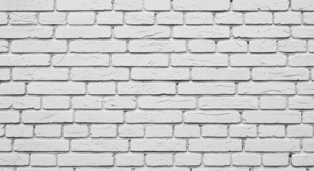 Fototapeta premium Painted white brick wall; textured, rustic, clean and neutral background
