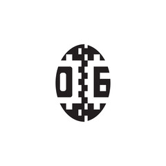 Pixel Logo Concept Bold Unique Design OG Monogram Initial Alphabet Alphabet