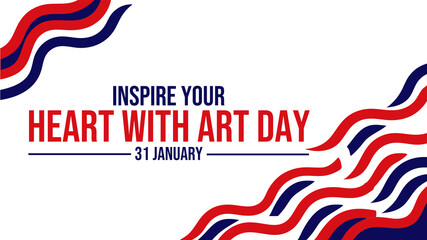 Modern Inspire Your Heart With Art Day banner template on white background, ideal for promoting creativity and inspiration