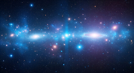 Vibrant cosmic expanse: a mesmerizing display of celestial galaxies and stars