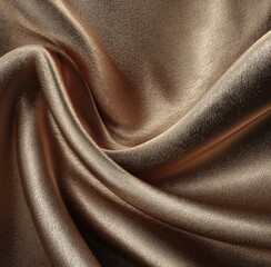 Close-up of luxurious, draped,  light brown satin