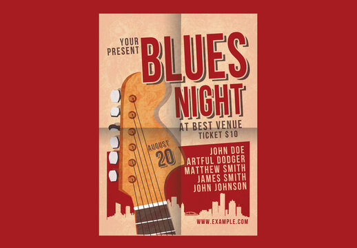 Blues Night Music Poster
