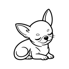 Cute Chihuahua puppy resting with eyes closed in a cozy setting, perfect for a serene moment