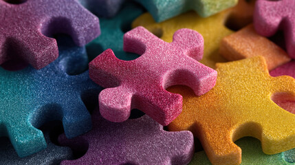 Colorful Puzzle Pieces Convey Diversity Equity Inclusion And Belonging In Workplace