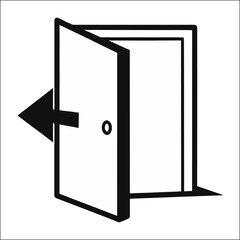 Open door entrance interior room frame design concept illustration