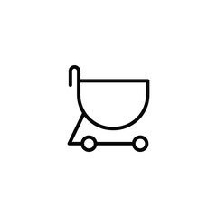 This minimalist shopping cart silhouette icon represents commerce, This icon is perfect for use in websites, mobile apps, user interfaces