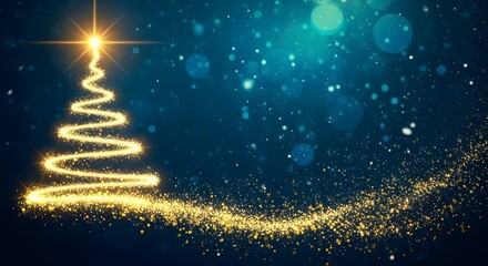 abstract christmas tree with stars