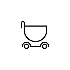 This minimalist shopping cart silhouette icon represents commerce, This icon is perfect for use in websites, mobile apps, user interfaces