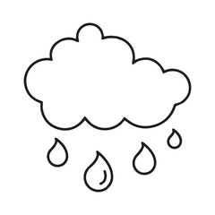 Bad Weather Cloud With Rain Icon Outline