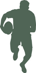 Design of rugby player running strong