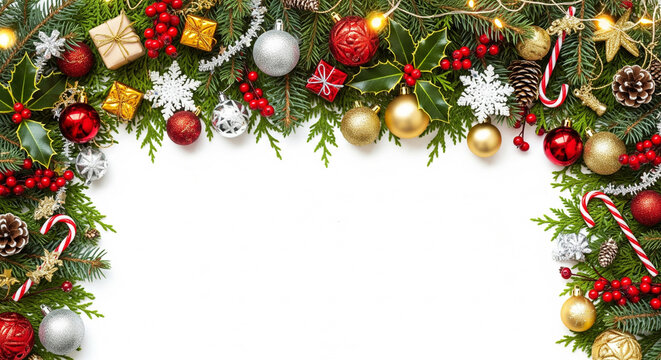 christmas tree branches and decorations