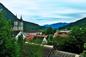 Fototapeta premium Austrian Alps - view of the Spital am Pyhrn in Totes Gebirge