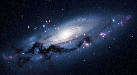 Spectacular spiral galaxy with bright center and cosmic dust formations