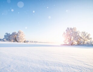 Obraz premium Winter Wonderland – Snow-Covered Trees at Sunrise