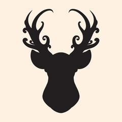 Deer silhouette logo design vector illustration