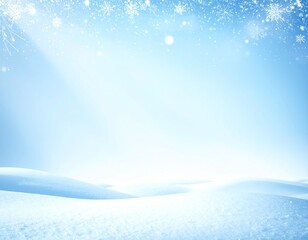 Winter Frost Background &ndash; Soft Snowy Hills and Icy Blue Forest