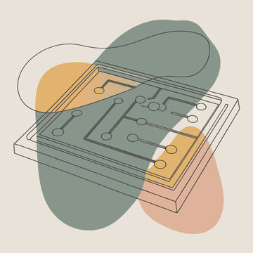 Abstract microfluidic chip design with organic shapes