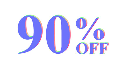 90% OFF Promotional Graphic - 3D Bold Multicolor PNG transparent 