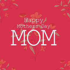 Bold red Mother’s Day greeting design with floral accents and stylish lettering for a heartfelt celebration message.
