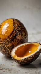 Beautifully marbled   tea egg ready for tasting delight