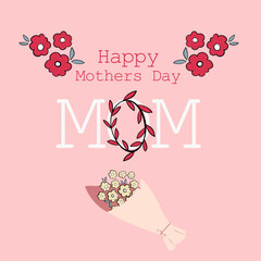 Soft pastel Mother’s Day card featuring flowers and elegant typography, conveying warmth and appreciation.