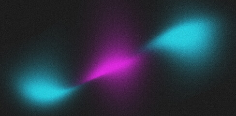 Black dark grainy textured background with glowing blue pink colour gradient wave and abstract noise design