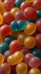 Vitamin D gummies in vibrant colors shine amidst a candy-like display