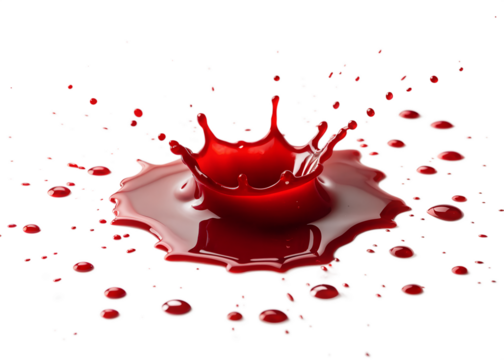 Splash of blood on transparent background - Powered by Adobe