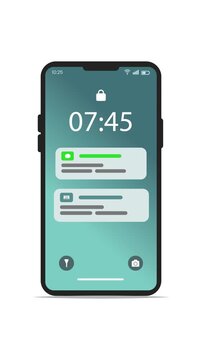 Phone notifications alert. Stock Illustration