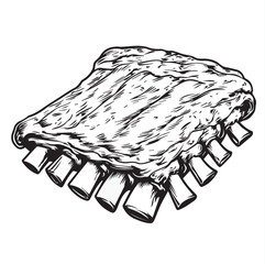 bbq ribs food vector illustration
