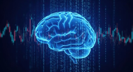 Digital brain processing data flow with artificial intelligence concept