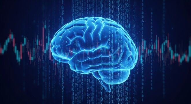 Digital brain processing data flow with artificial intelligence concept